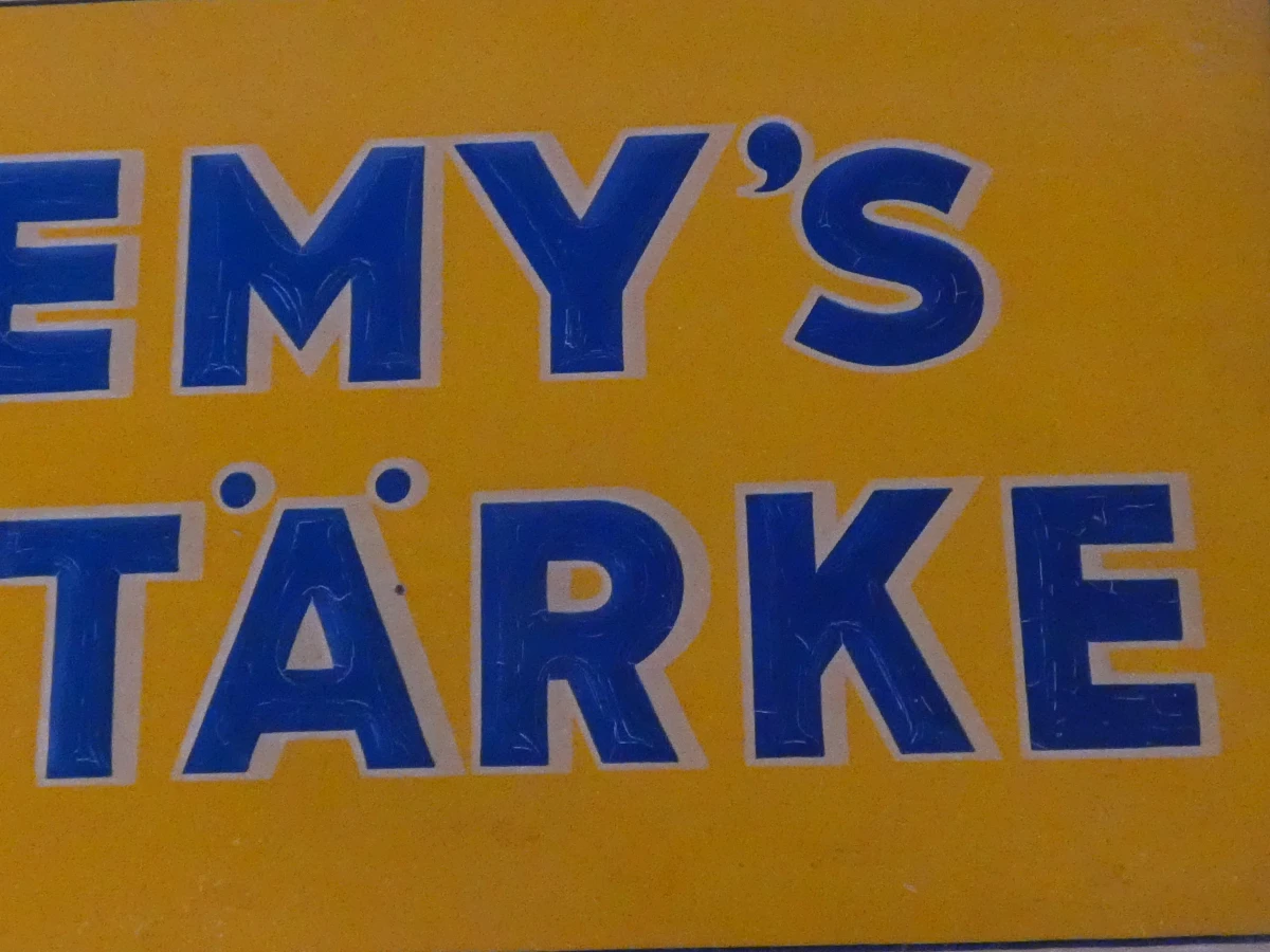 2 Vintage gele Remy’s Reisstärke-reclameborden in reliëf - foto 7
