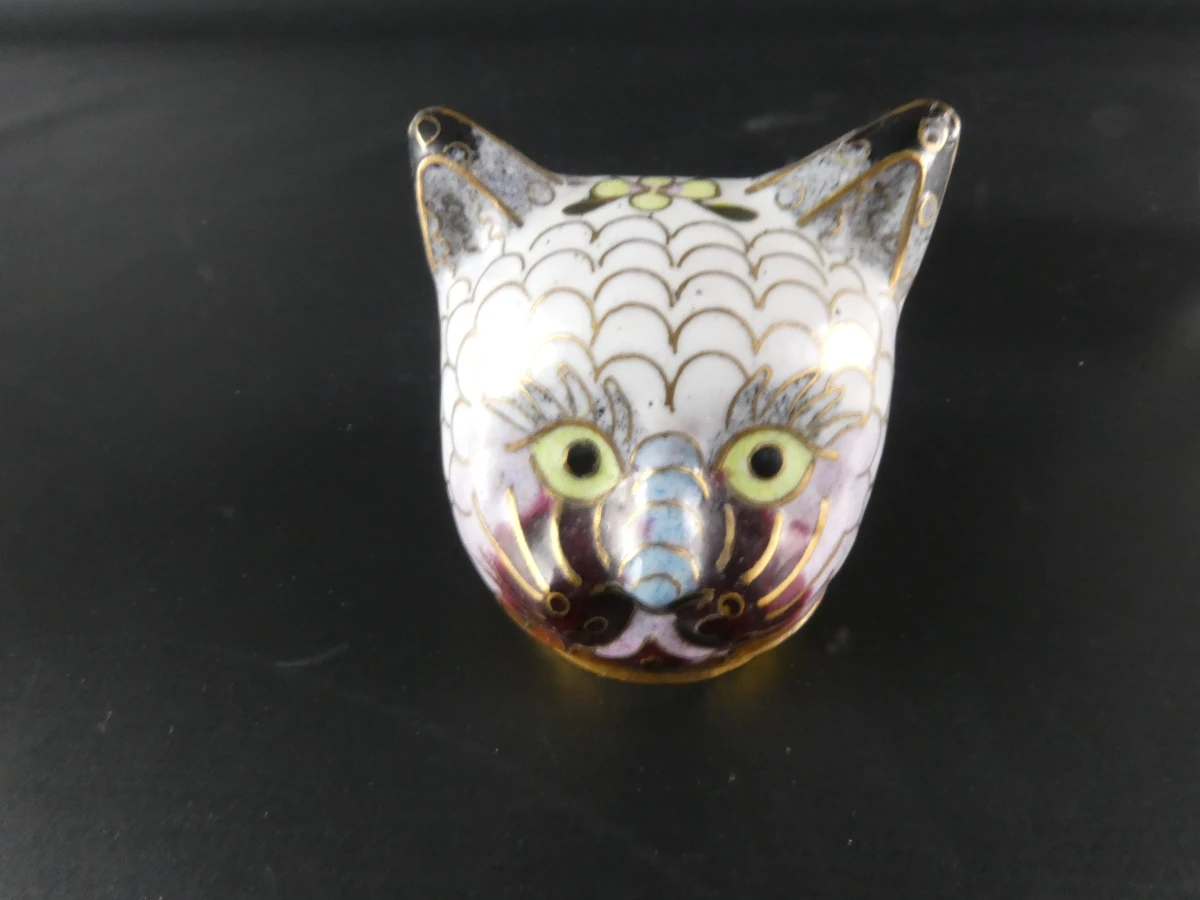 Chinese Cloisonné Theepot – Zittende Kat met bloemenmotief - foto 9