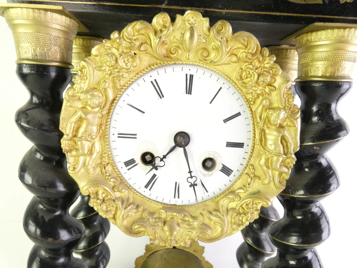 Vintage tafelklok met slinger - foto 2