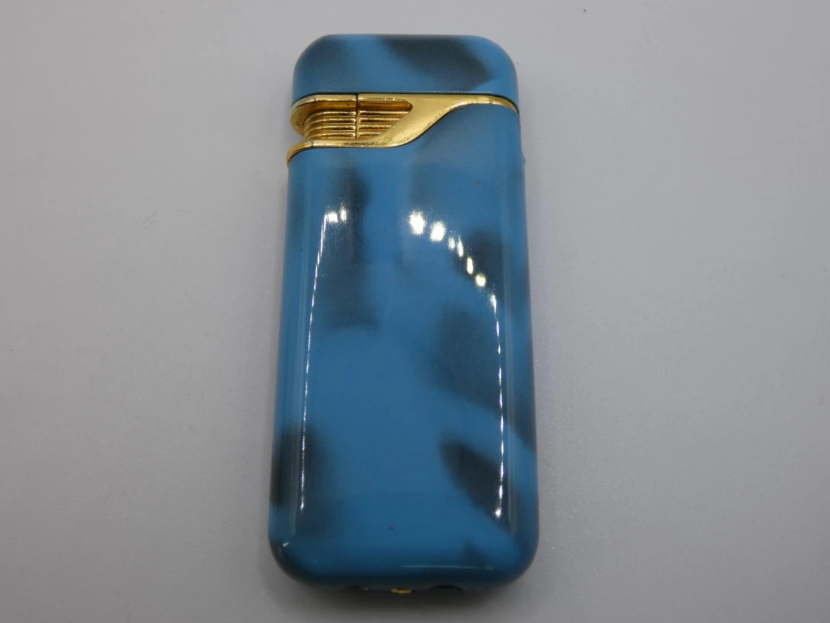 Vintage gasaansteker in blauw gemarmerde uitvoering met hoesje - foto 2