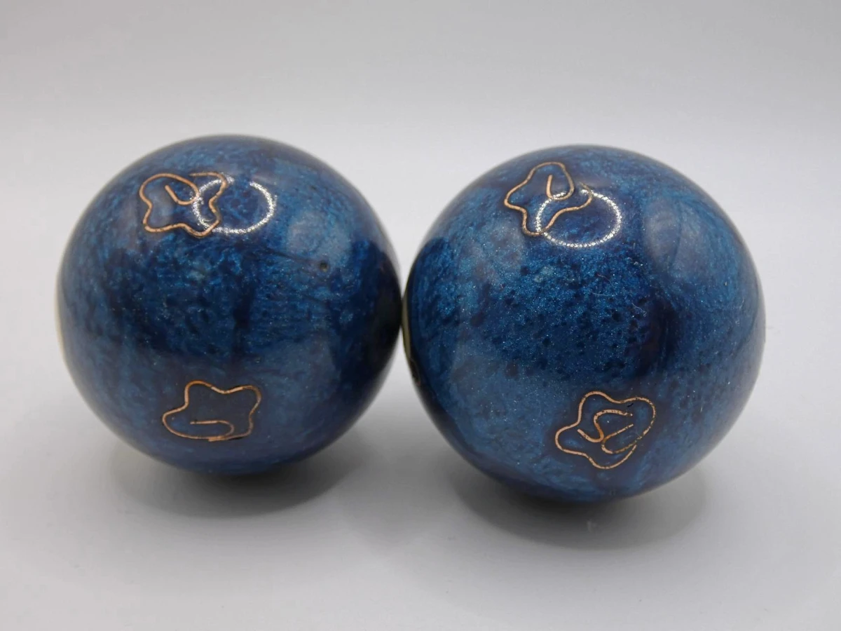 Set van twee Chinese cloisonné Baoding gezondheidskogels - foto 2
