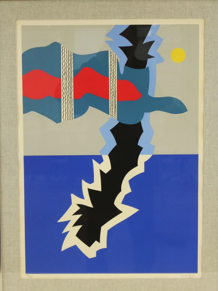 Jozef Mees (1898–1987) – Abstracte compositie – litho 1975 - foto 3