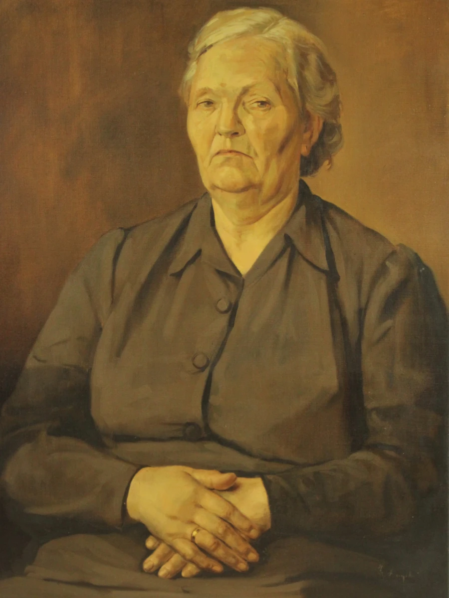 Frans Luyckx (1923–1997) – Portret van een oudere dame – Olieverf op doek - foto 2
