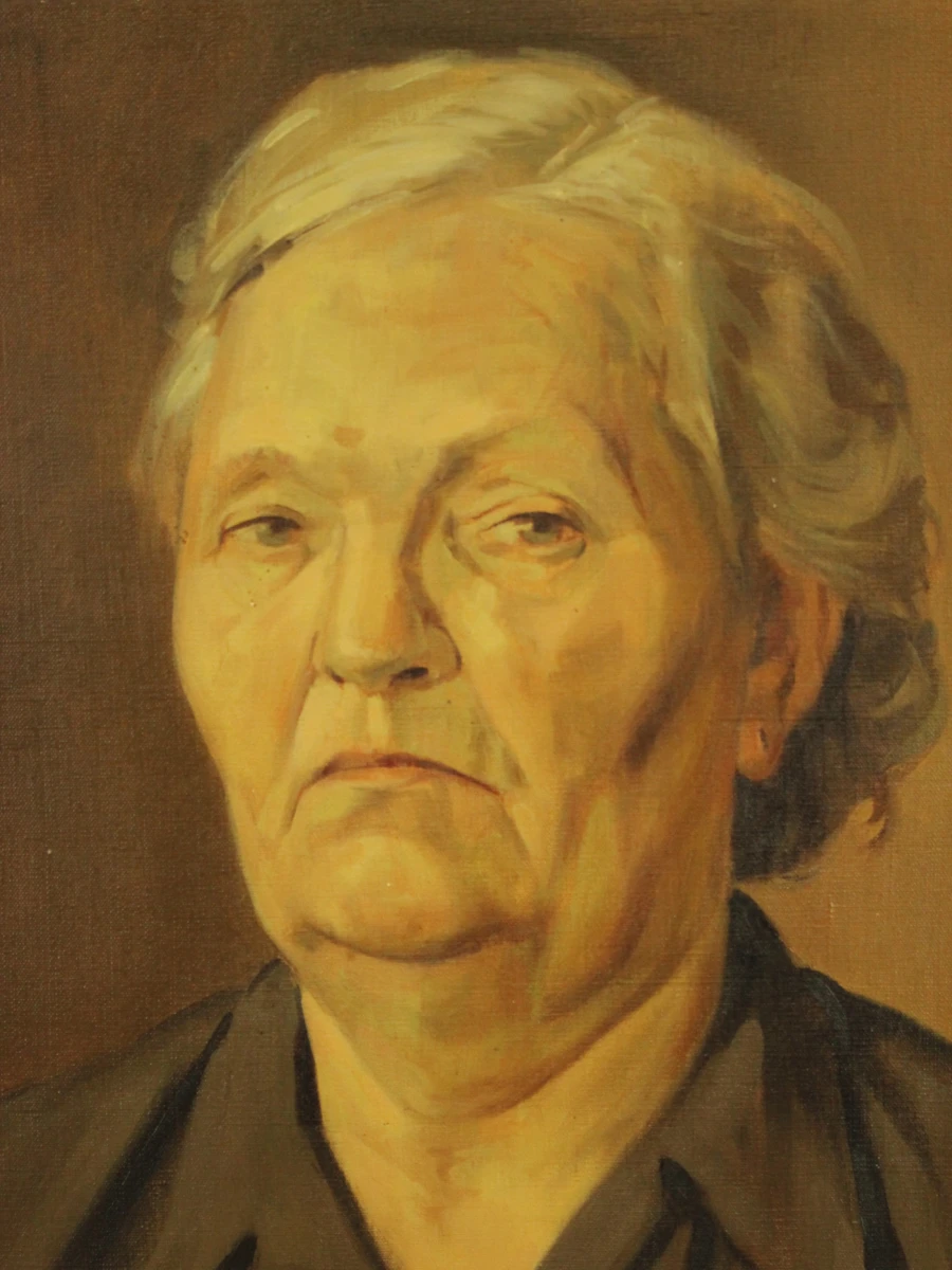 Frans Luyckx (1923–1997) – Portret van een oudere dame – Olieverf op doek - foto 3