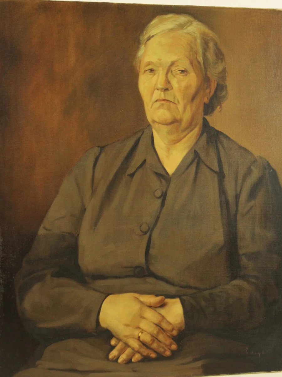 Frans Luyckx (1923–1997) – Portret van een oudere dame – Olieverf op doek - foto 5