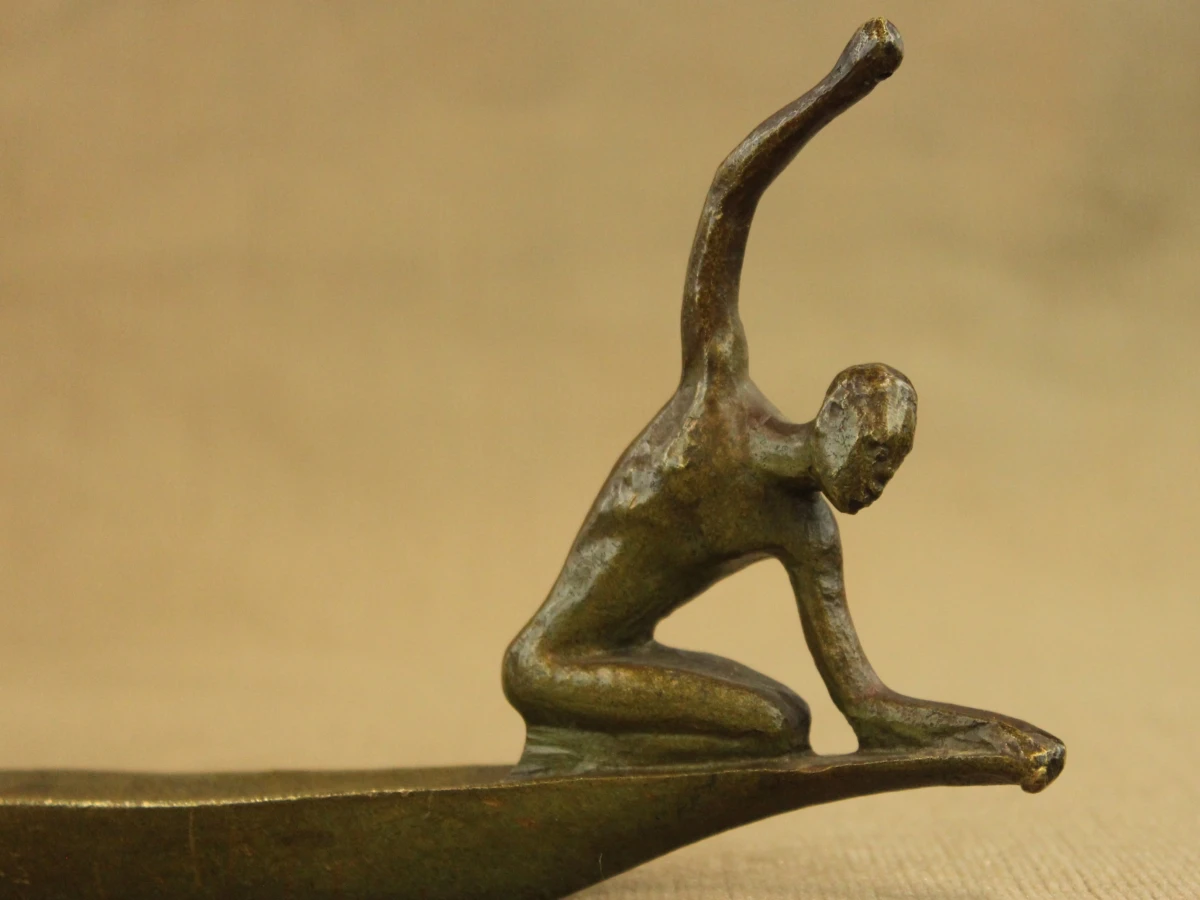 André Vincent Becquerel (1893–1981) – Les Piroguiers – Bronzen sculptuur, ca. 1930 - foto 9