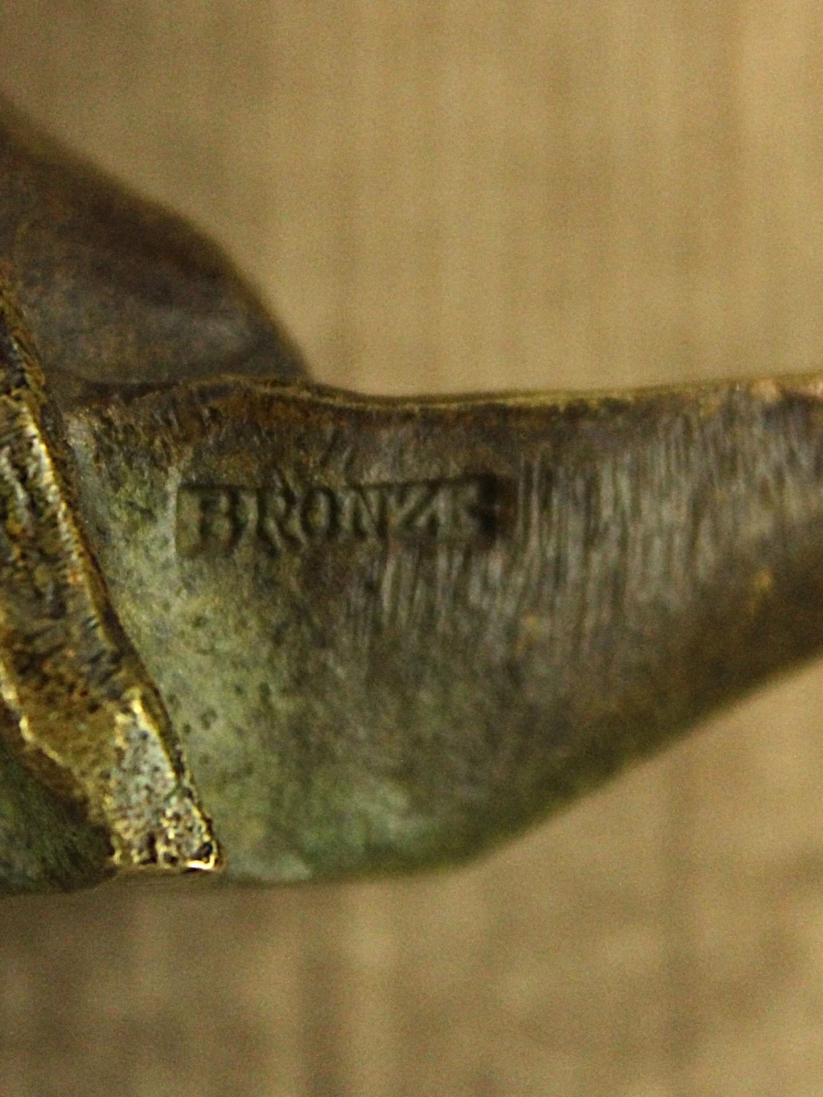 André Vincent Becquerel (1893–1981) – Les Piroguiers – Bronzen sculptuur, ca. 1930 - foto 16