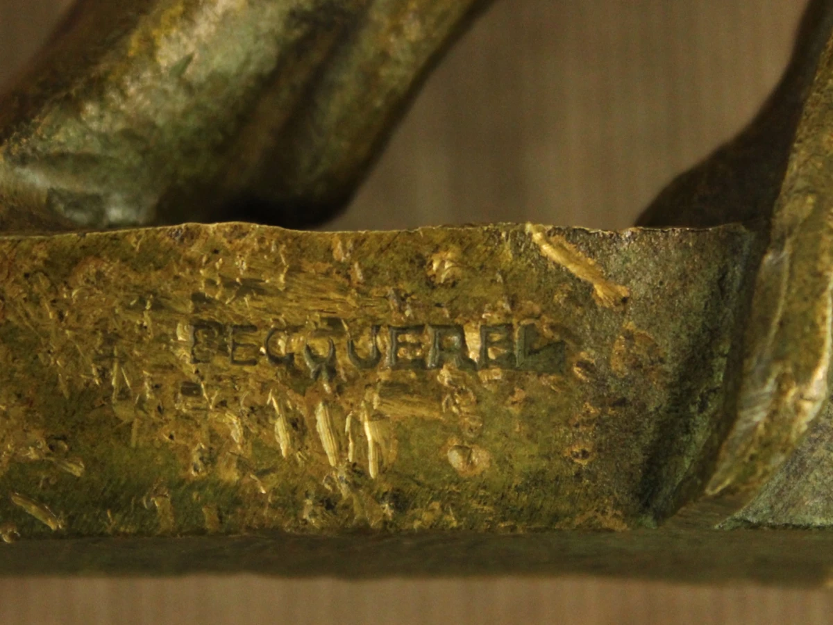 André Vincent Becquerel (1893–1981) – Les Piroguiers – Bronzen sculptuur, ca. 1930 - foto 17