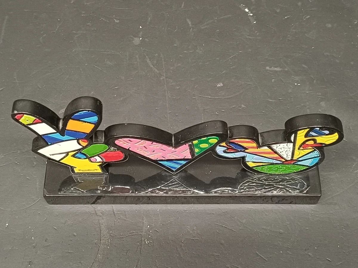Zeldzaam Disney by Britto Beeld:  "Peace, Love & Mickey" Plaque - foto 4