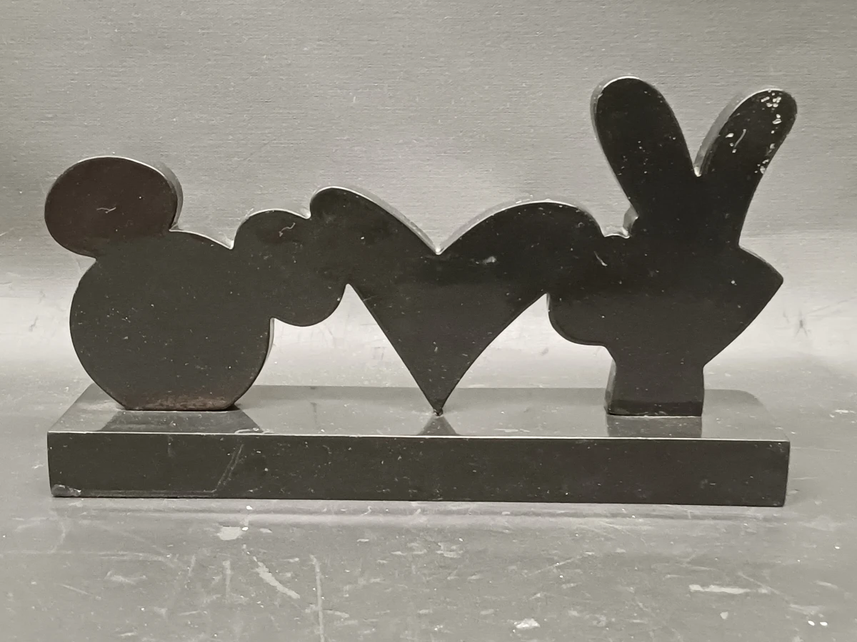 Zeldzaam Disney by Britto Beeld:  "Peace, Love & Mickey" Plaque - foto 3