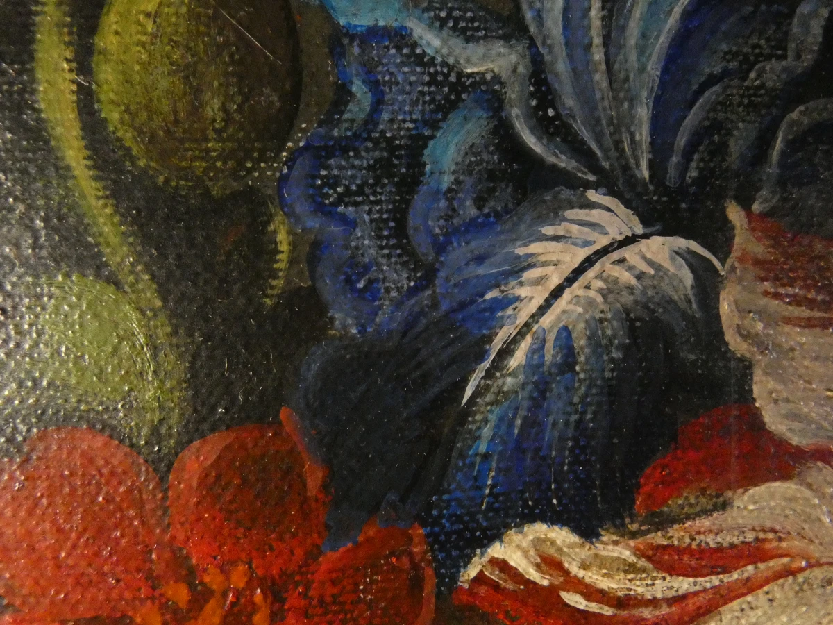 Olieverfschilderij Klassiek Bloemstilleven met Tulpen en Rozen in Vaas - foto 6