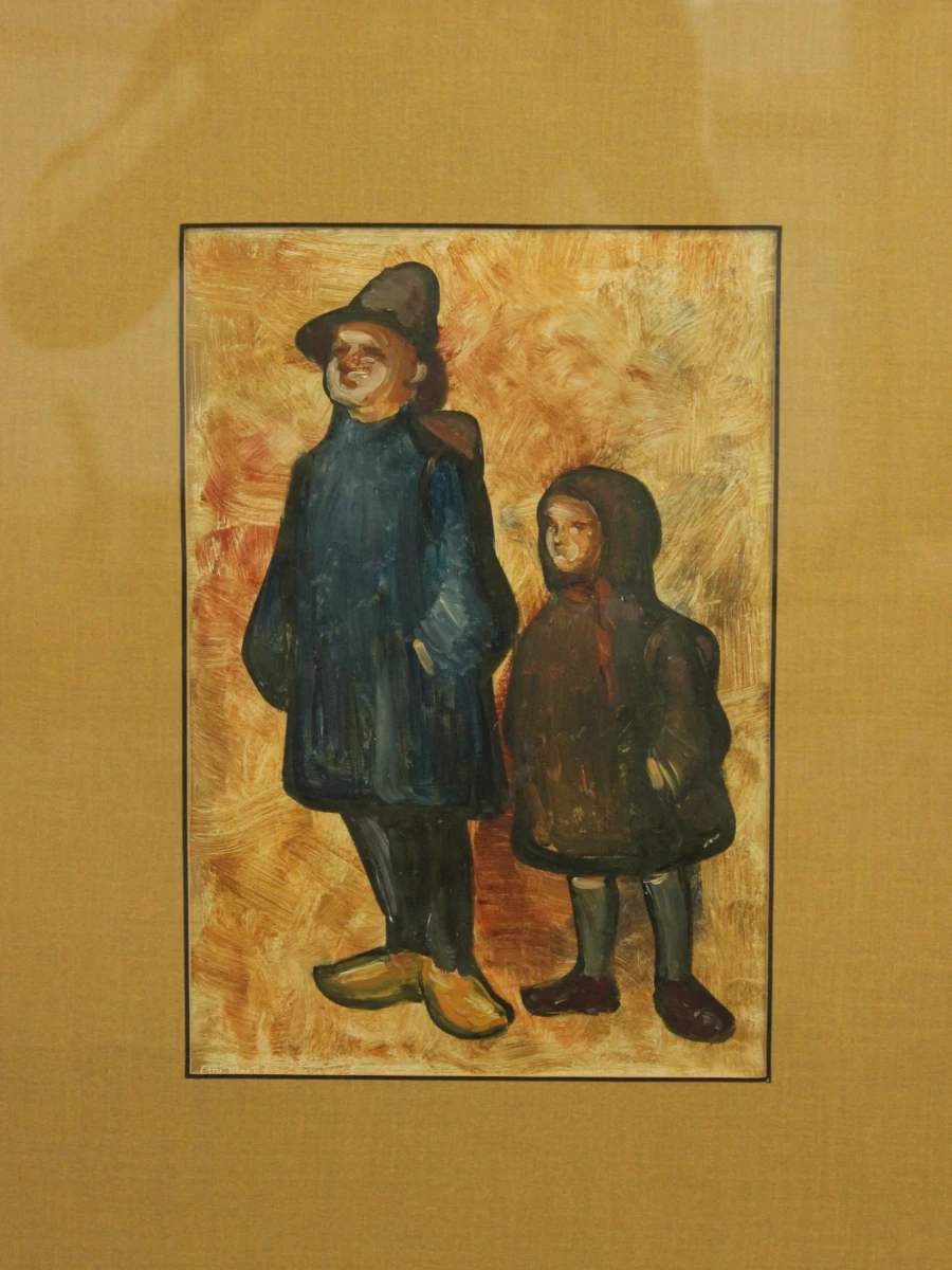 Charles Van de Vloet (1914–2000) – Twee figuren – Olieverfschilderij - foto 2