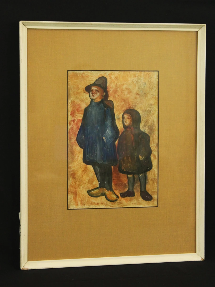 Charles Van de Vloet (1914–2000) – Twee figuren – Olieverfschilderij - foto 3