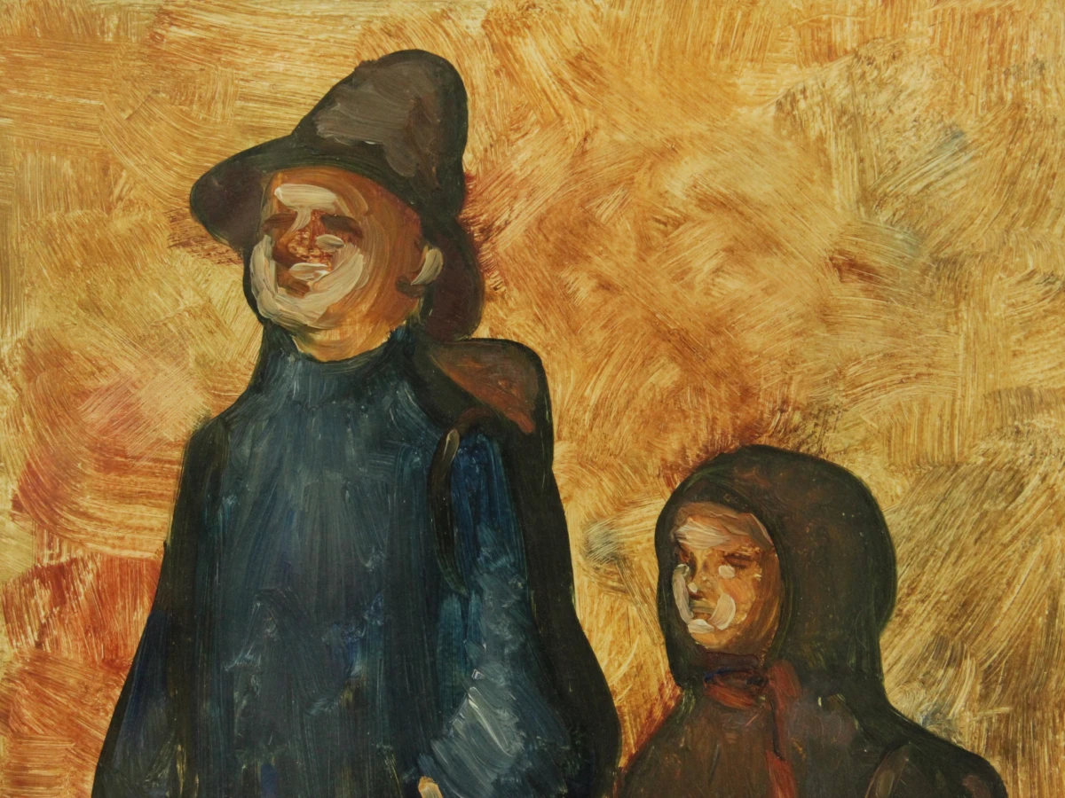 Charles Van de Vloet (1914–2000) – Twee figuren – Olieverfschilderij - foto 9
