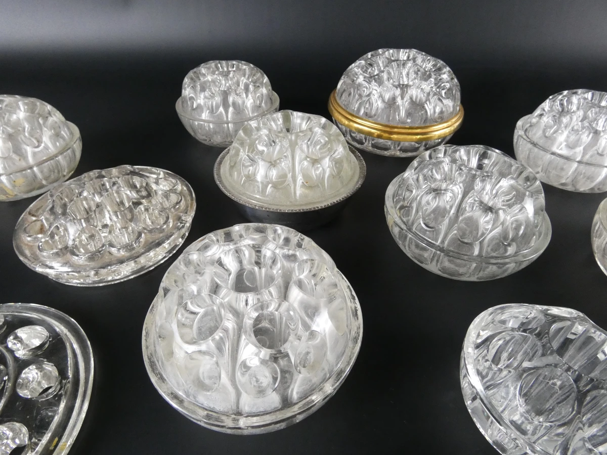 Set van 13 vintage glazen Bloemenstekers (11-delig) – Mid-Century Persglas - foto 3
