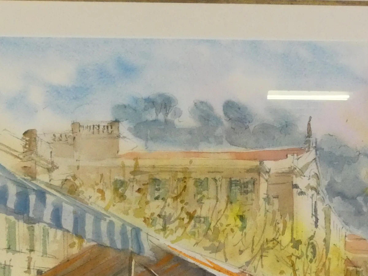 Aquarel: "Marché aux fleurs Nice" – Jean-Marie Simon (1945) - foto 11