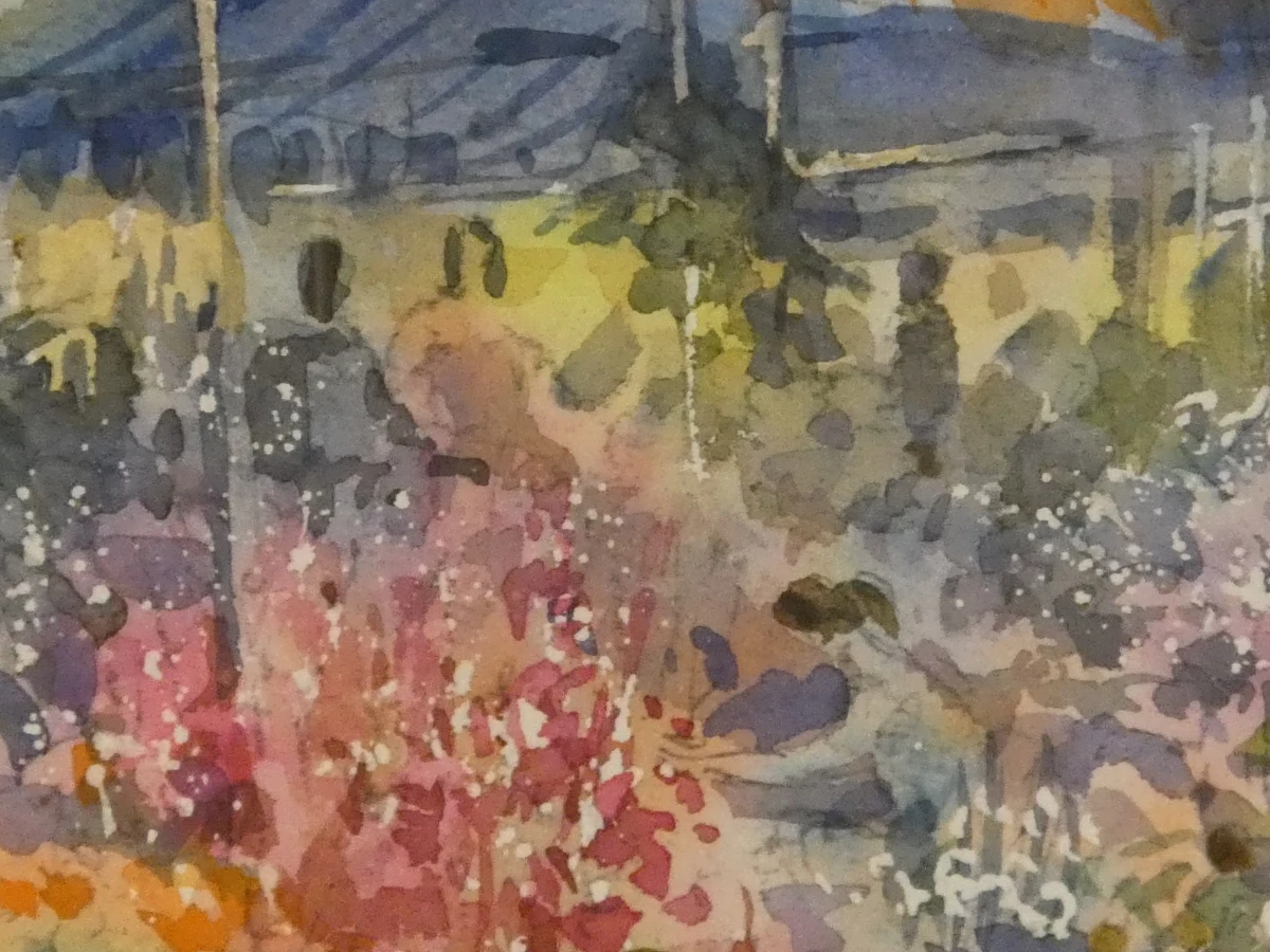 Aquarel: "Marché aux fleurs Nice" – Jean-Marie Simon (1945) - foto 14