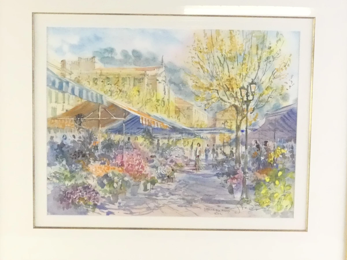 Aquarel: "Marché aux fleurs Nice" – Jean-Marie Simon (1945) - foto 22