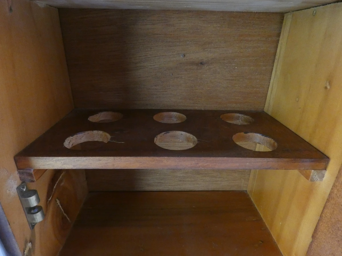 Vintage houten kruidenkastje met keramische lades - Delftsblauw stijl - foto 9