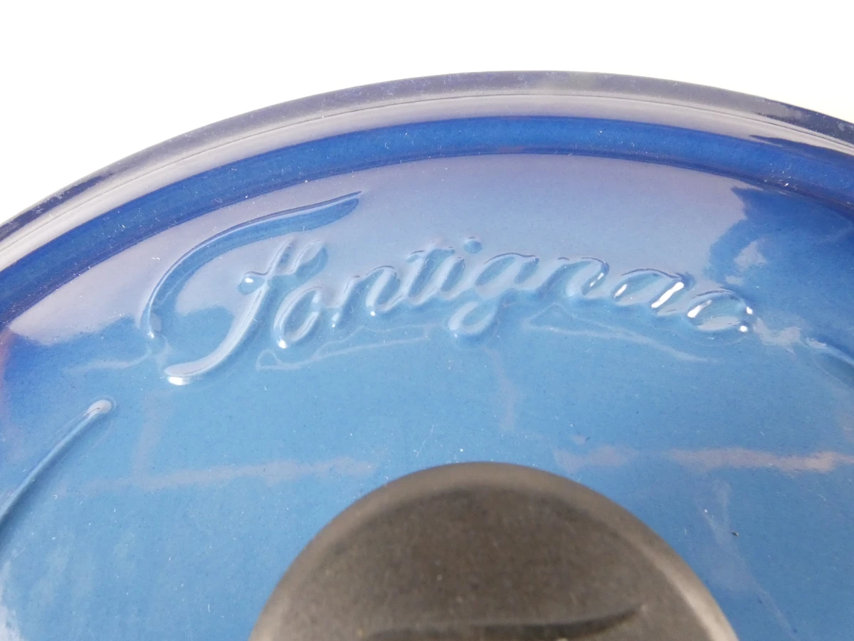 Blauwe gietijzeren braadpan met deksel - foto 12