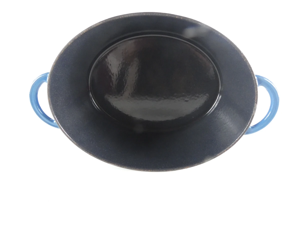 Blauwe gietijzeren braadpan met deksel - foto 14
