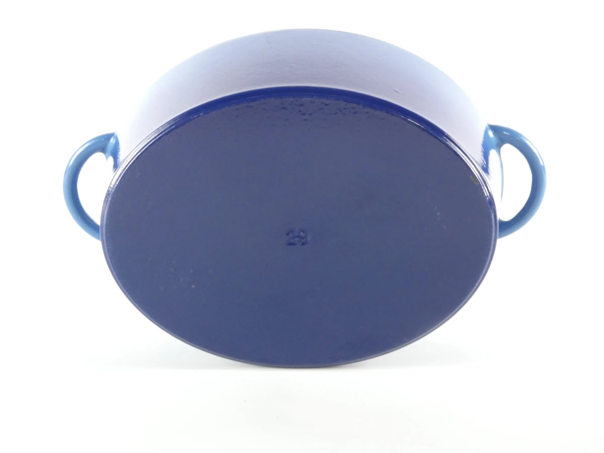 Blauwe gietijzeren braadpan met deksel - foto 15