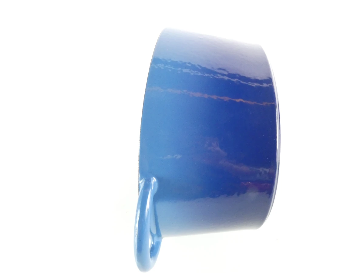 Blauwe gietijzeren braadpan met deksel - foto 16