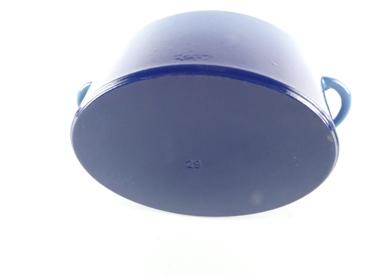 Blauwe gietijzeren braadpan met deksel - foto 17