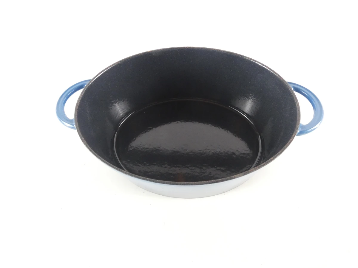 Blauwe gietijzeren braadpan met deksel - foto 19