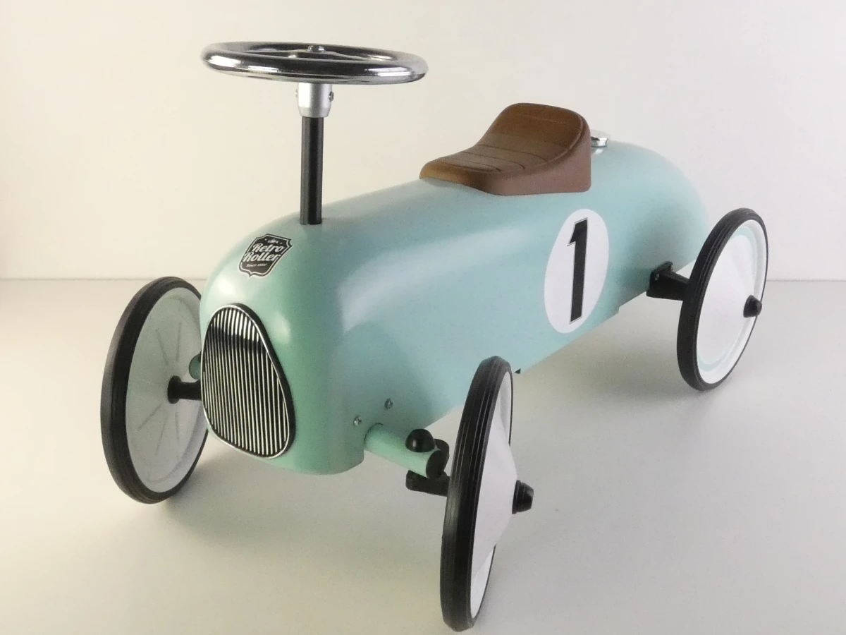 Retro Roller Colin - Vintage racestijl loopauto - foto 2