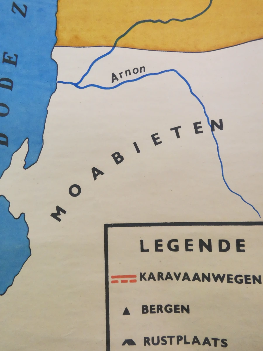 Oude wandkaart Palestina ten tijde van Christus - foto 5