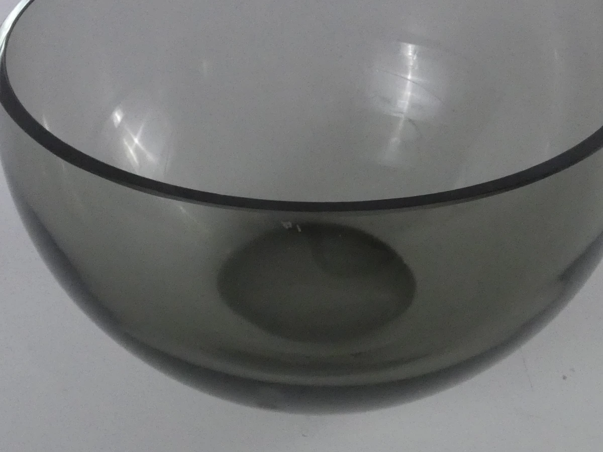 Scandinavische Schaal van Rookglas – Handgesigneerd - foto 4