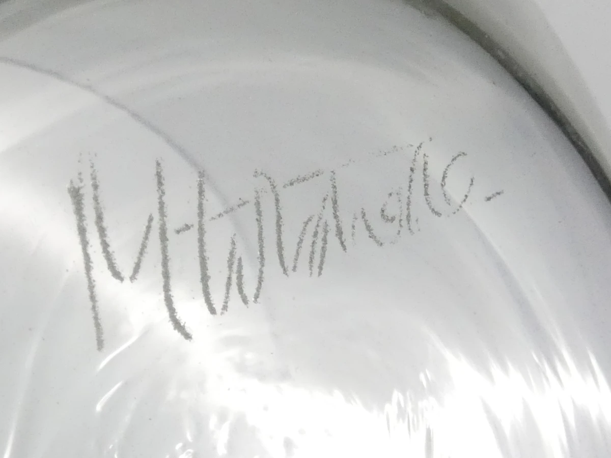 Scandinavische Schaal van Rookglas – Handgesigneerd - foto 6