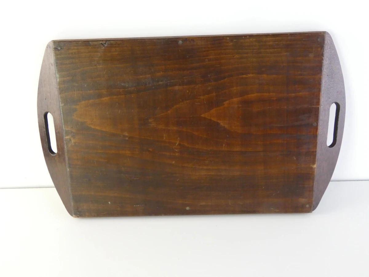 Vintage houten dienblad met kleurrijke decoratie - foto 2
