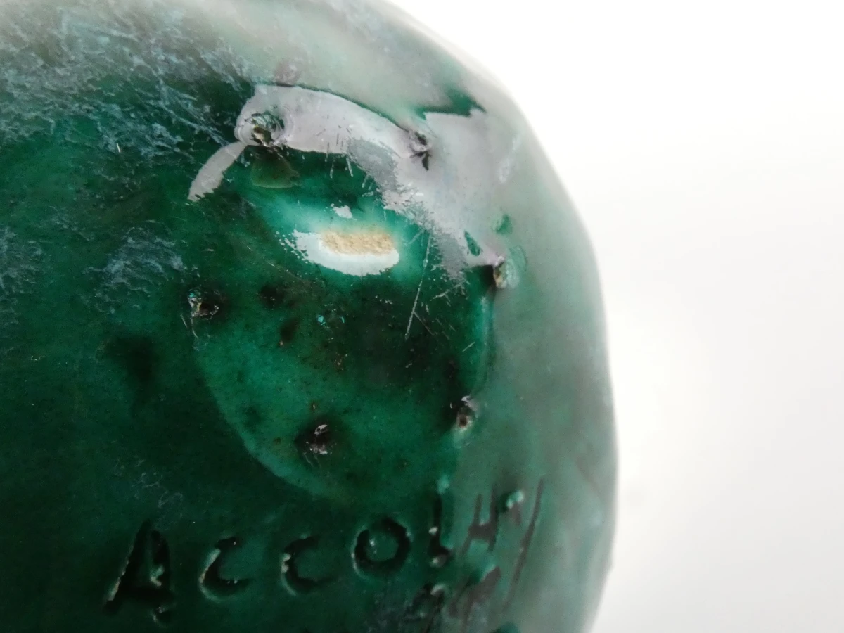 Vintage groene keramische sculptuur - Les Potiers d'Accolay - foto 9
