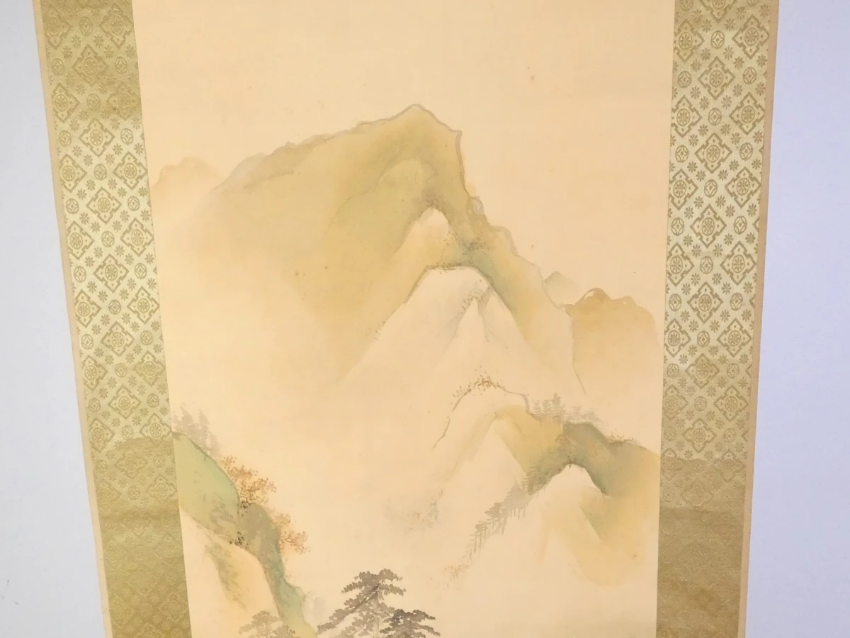 Japanse hangrol (kakejiku) met traditioneel berglandschap - foto 5