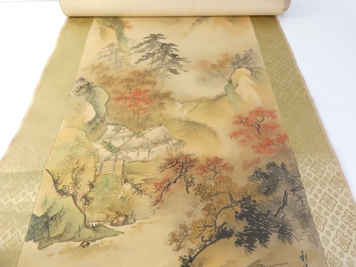 Japanse hangrol (kakejiku) met traditioneel berglandschap - foto 11