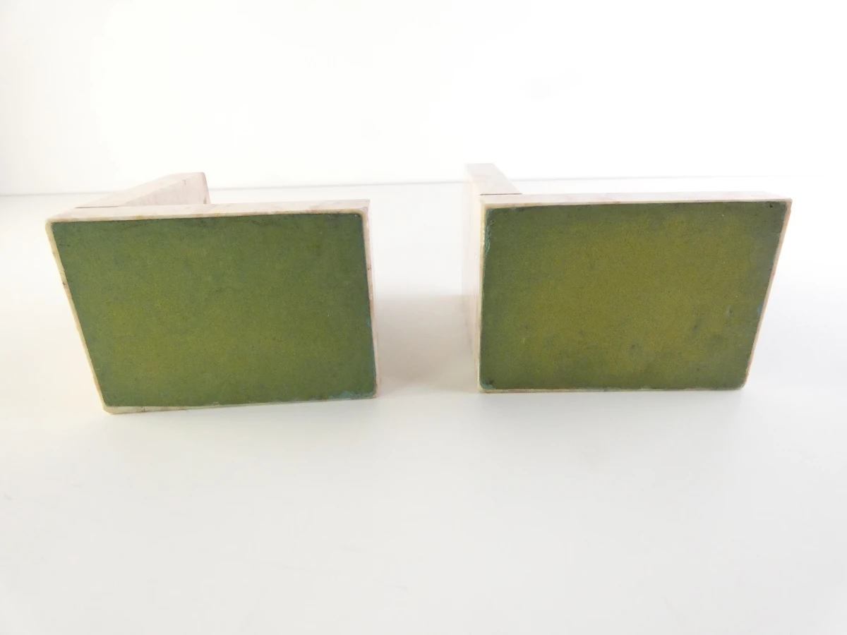 Vintage Art Deco marmeren boekensteunen - set van 2 - foto 7