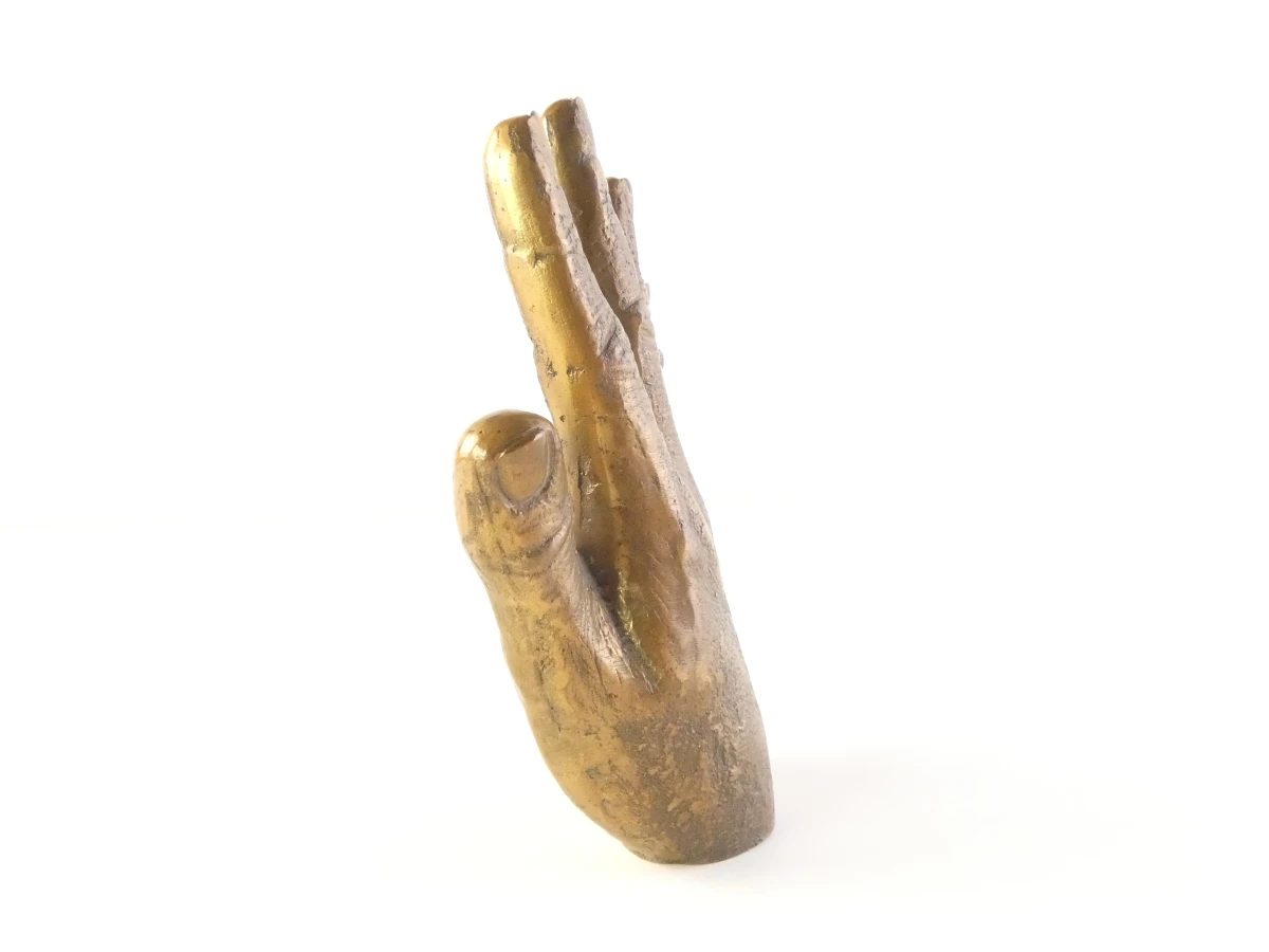 Massief bronzen hand sculptuur van Raf Verjans - foto 3