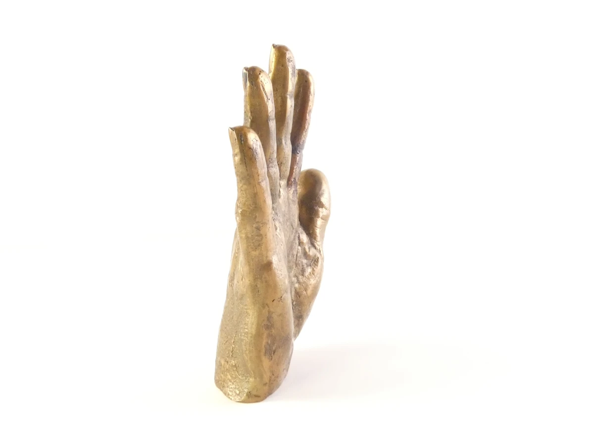 Massief bronzen hand sculptuur van Raf Verjans - foto 4