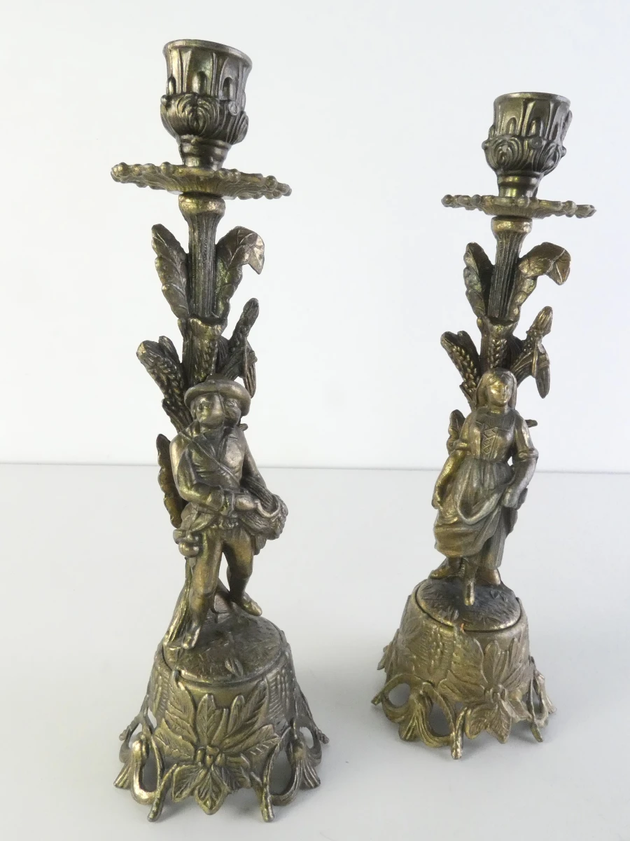 2 Paar vintage kandelaars - foto 10