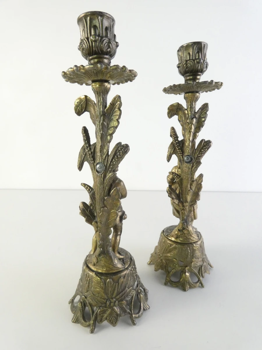 2 Paar vintage kandelaars - foto 18
