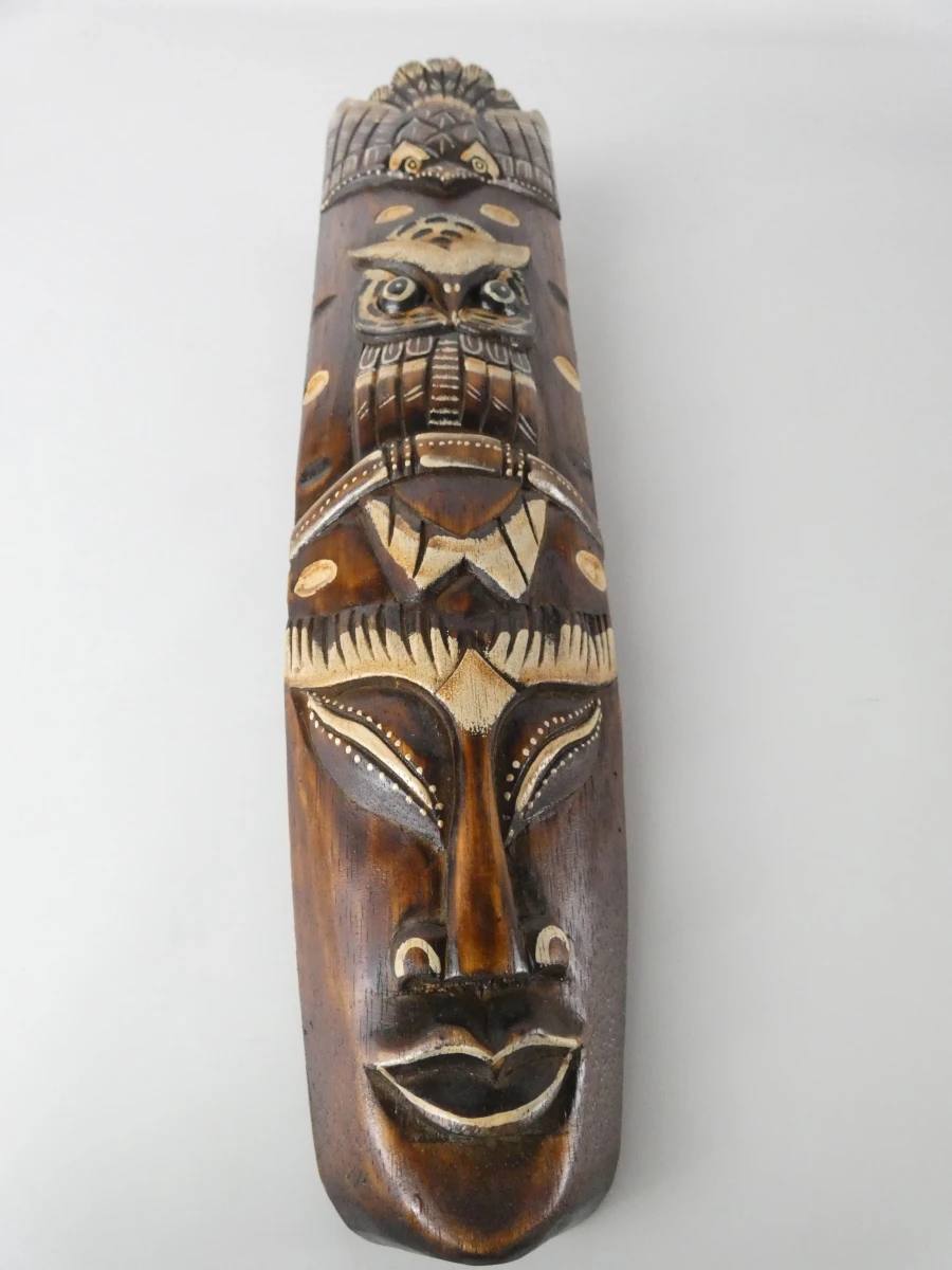 Lot van 4 decoratieve maskers met messchede in etnische stijl - foto 2