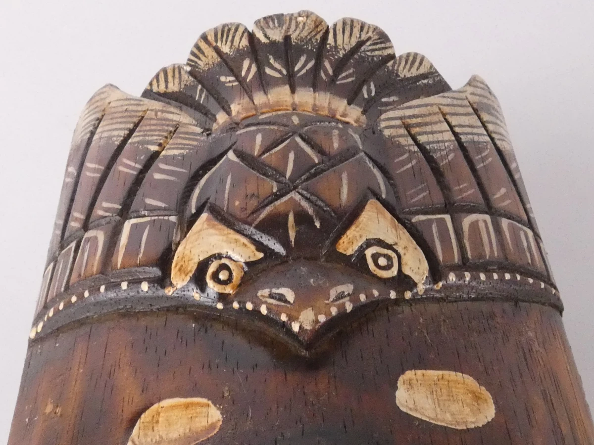 Lot van 4 decoratieve maskers met messchede in etnische stijl - foto 3