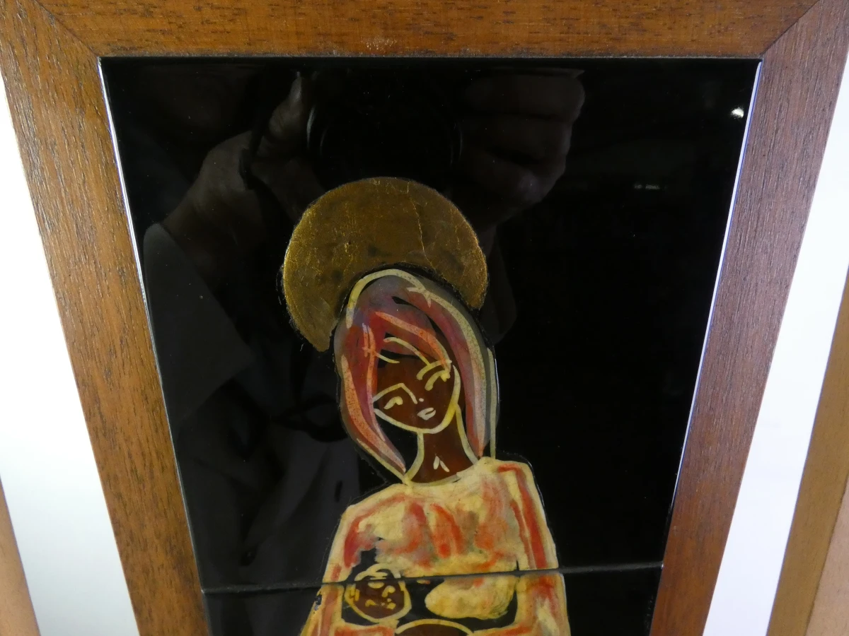 Vintage Mid-Century Keramisch Tegeltableau ‘Madonna met Kind’ – Villeroy & Boch Mettlach (Saarland, ca. 1950) - foto 3