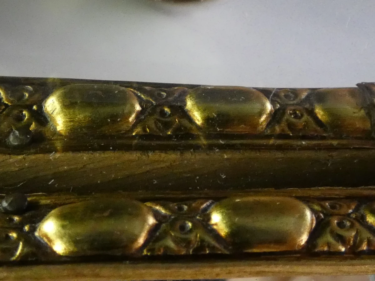 Vintage Ovale Messing Mozaïek Wandspiegel – Deknudt-stijl – Jaren 70 - foto 14
