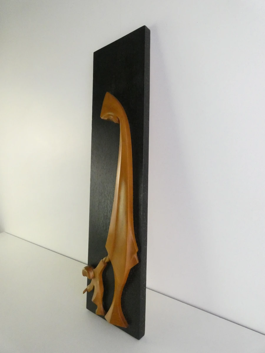 Set van 2 religieuze houten wandkunstwerken - gesigneerd Kustic - foto 6