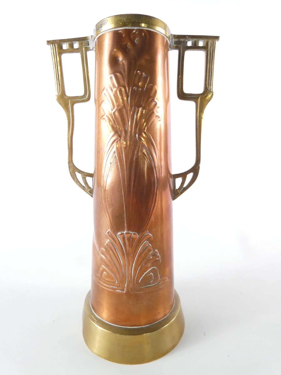 Set van 4 vintage messing vazen in Art Nouveau-stijl - foto 14