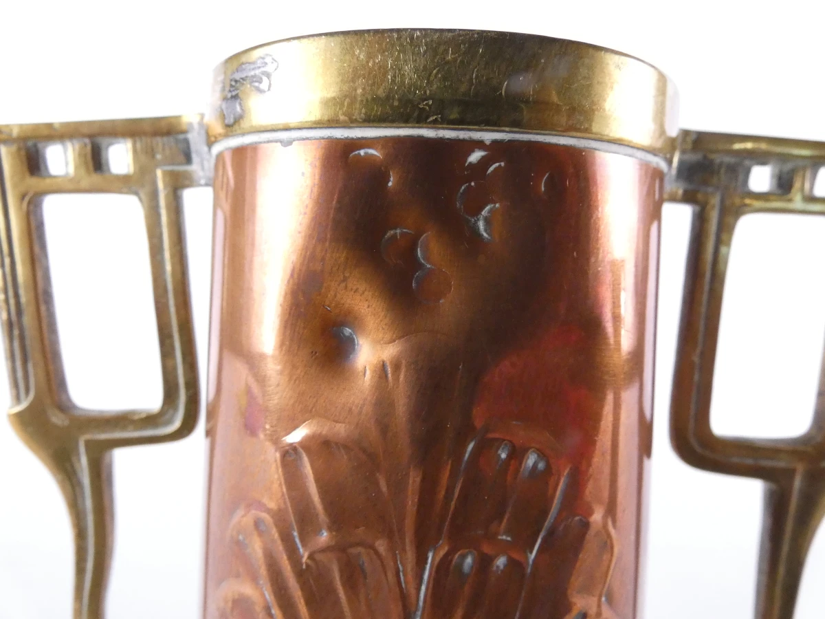 Set van 4 vintage messing vazen in Art Nouveau-stijl - foto 15