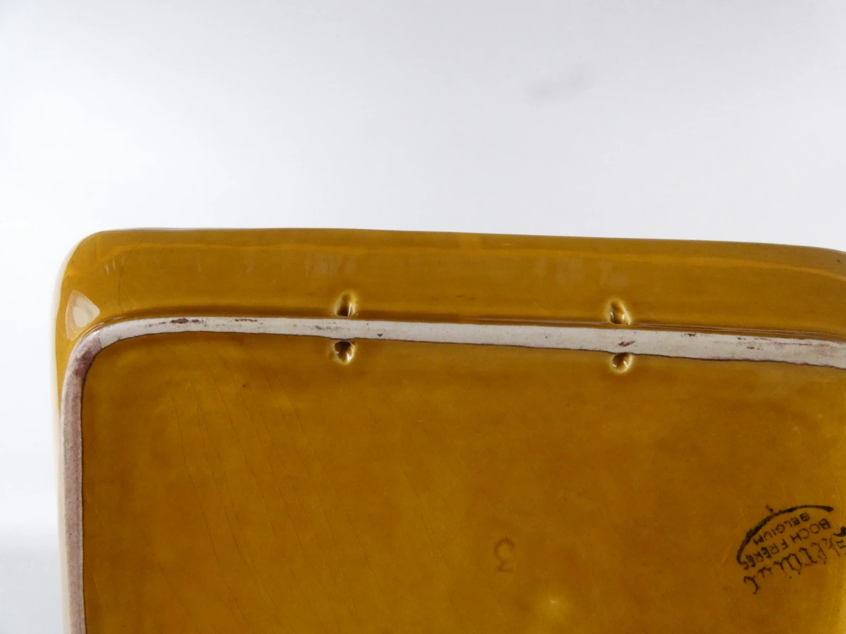 Set vintage keramische wandborden oker/olijf - foto 4